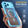 Oududianzi-coque pour iphone 17 pro max compatible avec magsafe magnétique, housse de arrière translucide givrée pc, tpu silicon