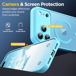 Oududianzi-coque pour iphone 17 pro max compatible avec magsafe magnétique, housse de arrière translucide givrée pc, tpu silicon