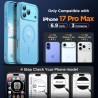 Oududianzi-coque pour iphone 17 pro max compatible avec magsafe magnétique, housse de arrière translucide givrée pc, tpu silicon
