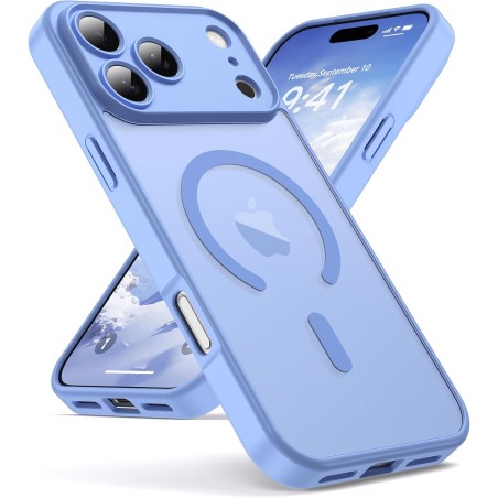 Oududianzi-Coque pour iPhone 17 Pro Max Compatible avec MagSafe Magnétique, Housse de Arrière Translucide Givrée PC, TPU Silicon