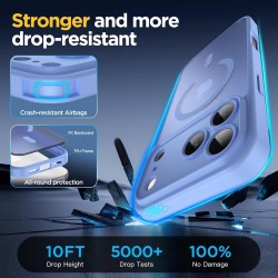 Oududianzi-Coque pour iPhone 17 Pro Max Compatible avec MagSafe Magnétique, Housse de Arrière Translucide Givrée PC, TPU Silicon
