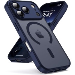 Oududianzi-coque pour iphone 17 pro max compatible avec magsafe magnétique, housse de arrière translucide givrée pc, tpu silicon