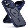 Oududianzi-coque pour iphone 17 pro max compatible avec magsafe magnétique, housse de arrière translucide givrée pc, tpu silicon
