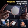 Oududianzi-coque pour iphone 17 pro max compatible avec magsafe magnétique, housse de arrière translucide givrée pc, tpu silicon