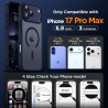 Oududianzi-coque pour iphone 17 pro max compatible avec magsafe magnétique, housse de arrière translucide givrée pc, tpu silicon