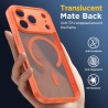 Oududianzi-coque pour iphone 17 pro max compatible avec magsafe magnétique, housse de arrière translucide givrée pc, tpu silicon