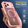 Oududianzi-Coque pour iPhone 17 Pro Max Compatible avec MagSafe Magnétique, Housse de Arrière Translucide Givrée PC, TPU Silicon