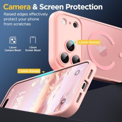Oududianzi-Coque pour iPhone 17 Pro Max Compatible avec MagSafe Magnétique, Housse de Arrière Translucide Givrée PC, TPU Silicon
