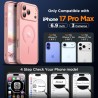Oududianzi-Coque pour iPhone 17 Pro Max Compatible avec MagSafe Magnétique, Housse de Arrière Translucide Givrée PC, TPU Silicon