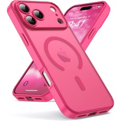 Oududianzi-Coque pour iPhone 17 Pro Max Compatible avec MagSafe Magnétique, Housse de Arrière Translucide Givrée PC, TPU Silicon