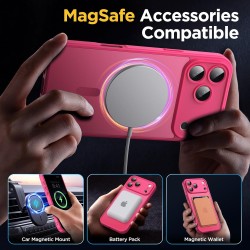 Oududianzi-Coque pour iPhone 17 Pro Max Compatible avec MagSafe Magnétique, Housse de Arrière Translucide Givrée PC, TPU Silicon