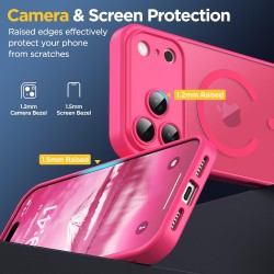 Oududianzi-Coque pour iPhone 17 Pro Max Compatible avec MagSafe Magnétique, Housse de Arrière Translucide Givrée PC, TPU Silicon