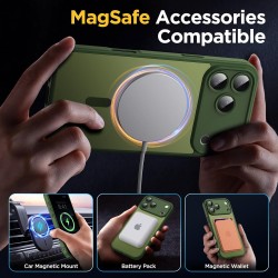 Oududianzi-coque pour iphone 17 pro max compatible avec magsafe magnétique, housse de arrière translucide givrée pc, tpu silicon