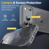 Oududianzi-coque pour iphone 17 pro max compatible avec magsafe magnétique, housse de arrière translucide givrée pc, tpu silicon