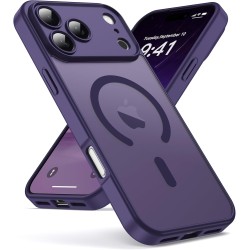 Oududianzi-Coque pour iPhone 17 Pro Max Compatible avec MagSafe Magnétique, Housse de Arrière Translucide Givrée PC, TPU Silicon