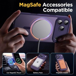 Oududianzi-Coque pour iPhone 17 Pro Max Compatible avec MagSafe Magnétique, Housse de Arrière Translucide Givrée PC, TPU Silicon
