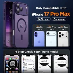 Oududianzi-Coque pour iPhone 17 Pro Max Compatible avec MagSafe Magnétique, Housse de Arrière Translucide Givrée PC, TPU Silicon
