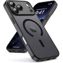 Oududianzi-Coque pour iPhone 17 Pro Max Compatible avec MagSafe Magnétique, Housse de Arrière Translucide Givrée PC, TPU Silicon