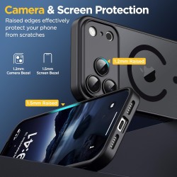 Oududianzi-Coque pour iPhone 17 Pro Max Compatible avec MagSafe Magnétique, Housse de Arrière Translucide Givrée PC, TPU Silicon