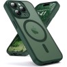 Oududianzi-coque pour iphone 15 pro max compatible avec magsafe magnétique, housse de arrière translucide givrée pc, tpu silicon