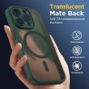 Oududianzi-coque pour iphone 15 pro max compatible avec magsafe magnétique, housse de arrière translucide givrée pc, tpu silicon