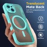 Oududianzi - Coque pour iPhone 15 Compatible avec MagSafe Magnétique, Housse de Arrière Translucide Givrée PC, TPU Silicone Bump