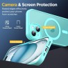 Oududianzi - Coque pour iPhone 15 Compatible avec MagSafe Magnétique, Housse de Arrière Translucide Givrée PC, TPU Silicone Bump
