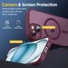 Oududianzi - Coque pour iPhone 15 Compatible avec MagSafe Magnétique, Housse de Arrière Translucide Givrée PC, TPU Silicone Bump