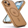 Oududianzi - coque pour iphone 15 compatible avec magsafe magnétique, housse de arrière translucide givrée pc, tpu silicone bump
