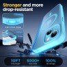 Oududianzi - coque pour iphone 15 compatible avec magsafe magnétique, housse de arrière translucide givrée pc, tpu silicone bump