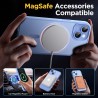 Oududianzi - Coque pour iPhone 15 Compatible avec MagSafe Magnétique, Housse de Arrière Translucide Givrée PC, TPU Silicone Bump