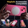 Oududianzi - Coque pour iPhone 15 Compatible avec MagSafe Magnétique, Housse de Arrière Translucide Givrée PC, TPU Silicone Bump