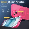 Oududianzi - Coque pour iPhone 15 Compatible avec MagSafe Magnétique, Housse de Arrière Translucide Givrée PC, TPU Silicone Bump