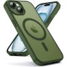 Oududianzi - coque pour iphone 15 compatible avec magsafe magnétique, housse de arrière translucide givrée pc, tpu silicone bump