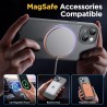 Oududianzi - coque pour iphone 15 compatible avec magsafe magnétique, housse de arrière translucide givrée pc, tpu silicone bump