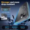 Oududianzi - coque pour iphone 15 compatible avec magsafe magnétique, housse de arrière translucide givrée pc, tpu silicone bump
