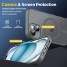Oududianzi - coque pour iphone 15 compatible avec magsafe magnétique, housse de arrière translucide givrée pc, tpu silicone bump