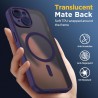 Oududianzi - Coque pour iPhone 15 Compatible avec MagSafe Magnétique, Housse de Arrière Translucide Givrée PC, TPU Silicone Bump