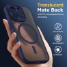 Oududianzi-coque pour iphone 15 pro max compatible avec magsafe magnétique, housse de arrière translucide givrée pc, tpu silicon