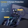 Oududianzi-coque pour iphone 15 pro max compatible avec magsafe magnétique, housse de arrière translucide givrée pc, tpu silicon