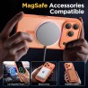 Oududianzi-coque pour iphone 17 pro compatible avec magsafe magnétique, housse de arrière translucide givrée pc, tpu silicone bu