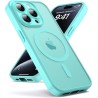 Oududianzi-Coque pour iPhone 15 Pro Compatible avec MagSafe Magnétique, Housse de Arrière Translucide Givrée PC, TPU Silicone Bu
