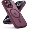 Oududianzi-Coque pour iPhone 15 Pro Compatible avec MagSafe Magnétique, Housse de Arrière Translucide Givrée PC, TPU Silicone Bu