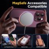 Oududianzi-Coque pour iPhone 15 Pro Compatible avec MagSafe Magnétique, Housse de Arrière Translucide Givrée PC, TPU Silicone Bu
