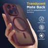 Oududianzi-Coque pour iPhone 15 Pro Compatible avec MagSafe Magnétique, Housse de Arrière Translucide Givrée PC, TPU Silicone Bu
