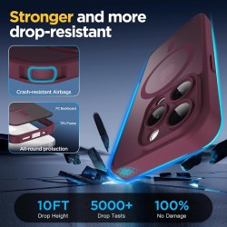 Oududianzi-Coque pour iPhone 15 Pro Compatible avec MagSafe Magnétique, Housse de Arrière Translucide Givrée PC, TPU Silicone Bu
