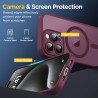 Oududianzi-Coque pour iPhone 15 Pro Compatible avec MagSafe Magnétique, Housse de Arrière Translucide Givrée PC, TPU Silicone Bu
