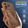 Oududianzi-coque pour iphone 15 pro compatible avec magsafe magnétique, housse de arrière translucide givrée pc, tpu silicone bu