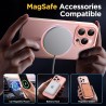 Oududianzi-Coque pour iPhone 15 Pro Compatible avec MagSafe Magnétique, Housse de Arrière Translucide Givrée PC, TPU Silicone Bu