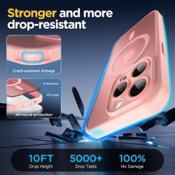 Oududianzi-Coque pour iPhone 15 Pro Compatible avec MagSafe Magnétique, Housse de Arrière Translucide Givrée PC, TPU Silicone Bu